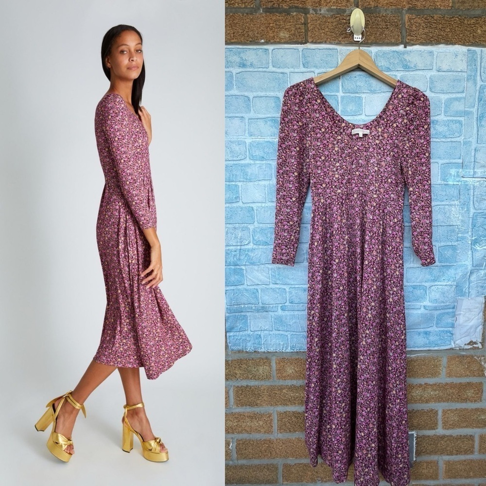 LOVESHACKFANCY  Poeta Dress in Cherry Wine dress XS